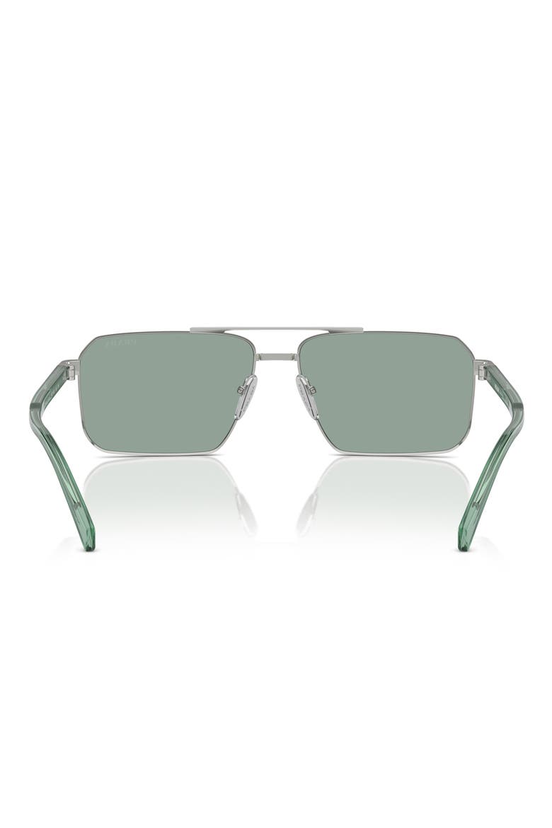 61mm Rectangular Sunglasses, Alternate, color, SILVER