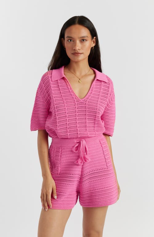 Chinti & Parker Cotton Crochet Shirt in Pink  product