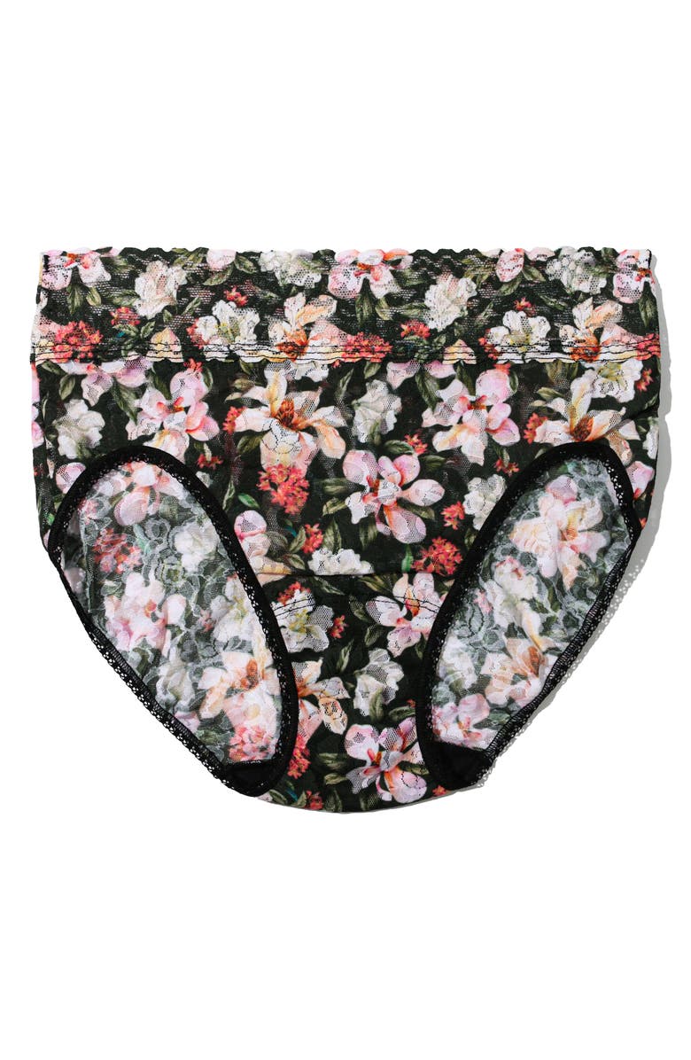 Hanky Panky Print Lace Briefs, Alternate, color, Dark Room Blooms
