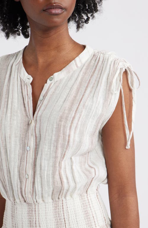 Rails Melodie Linen Blend Stripe Midi Dress