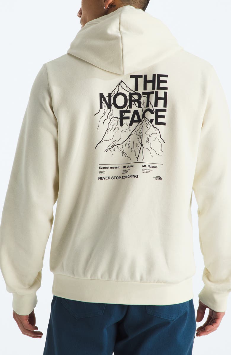 The North Face Evolution Half Dome Mountain Graphic Hoodie, Alternate, color, White Dune