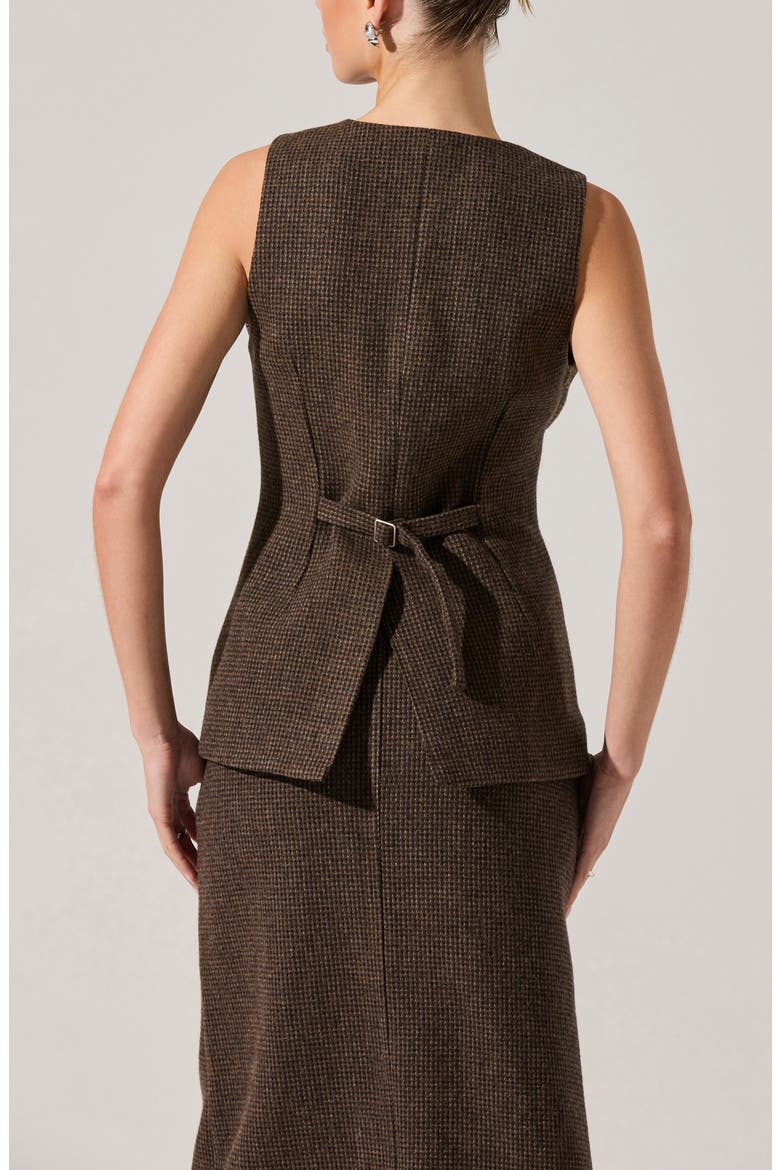 Sonja Plaid Wool Blend Vest, Alternate, color, BROWN PLAID
