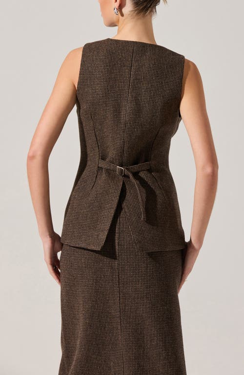 Astr The Label Sonja Plaid Wool Blend Vest In Brown