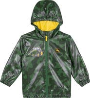 John Deere Hooded Zip-Up Rain Jacket
