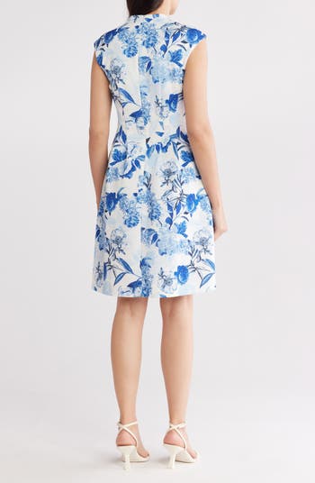 Floral Scuba Fit & Flare Dress