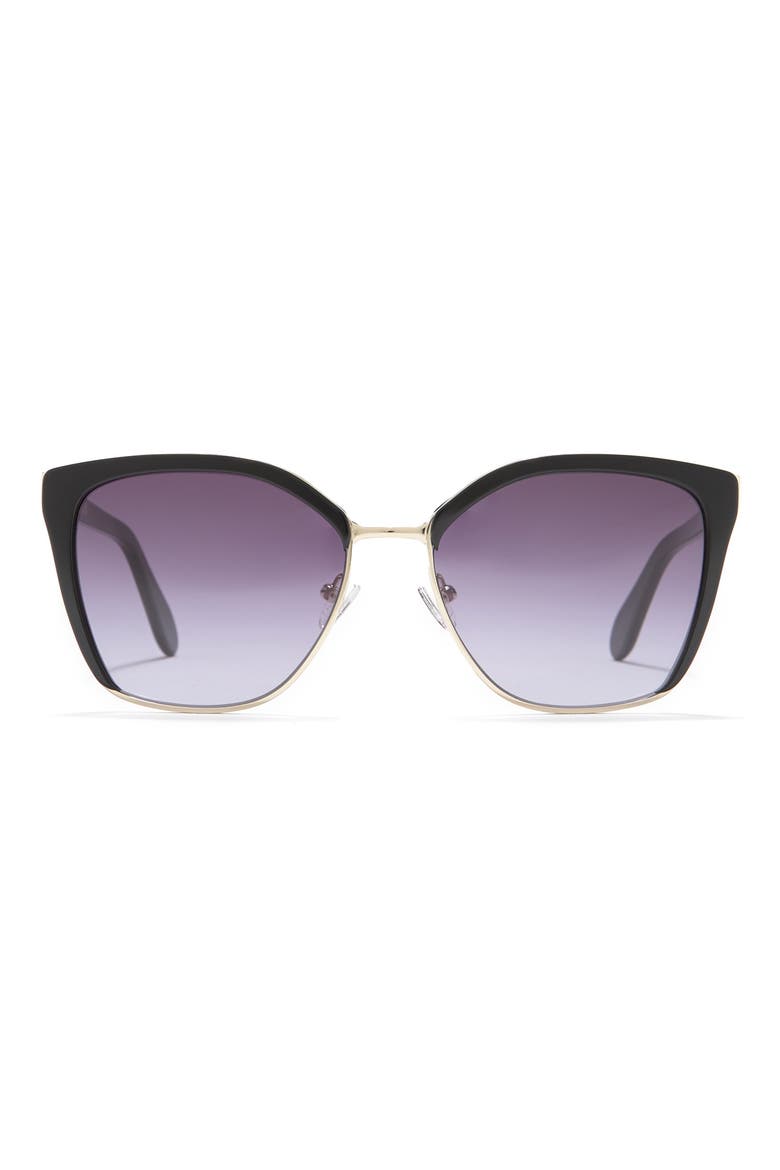 56mm Cat Eye Sunglasses, Main, color, BLACK