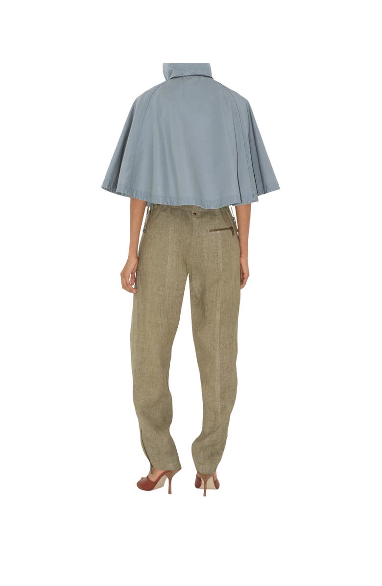 Burberry Bleached Cotton Hooded Capelet, Alternate, color,