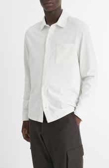 Vince Sueded Knit Button-Up Shirt