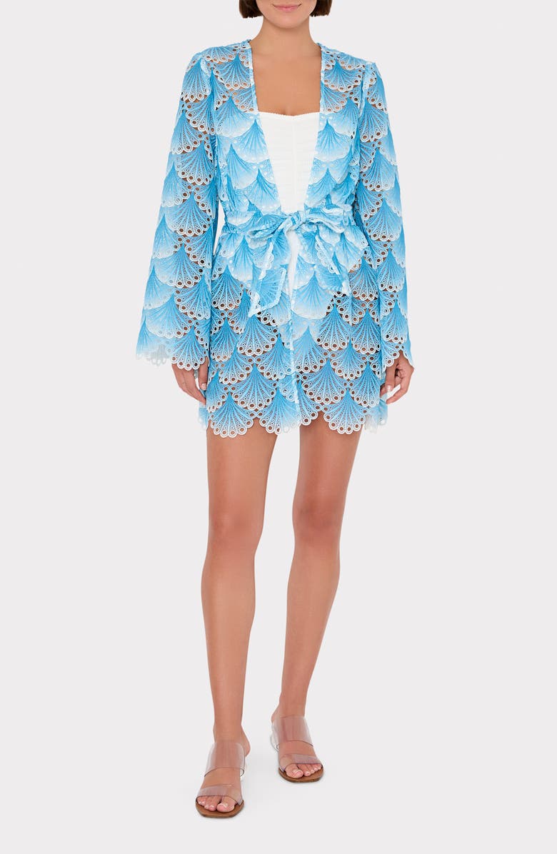 Milly Jessie Bubble Wave Lace Cover-Up Dress, Main, color,