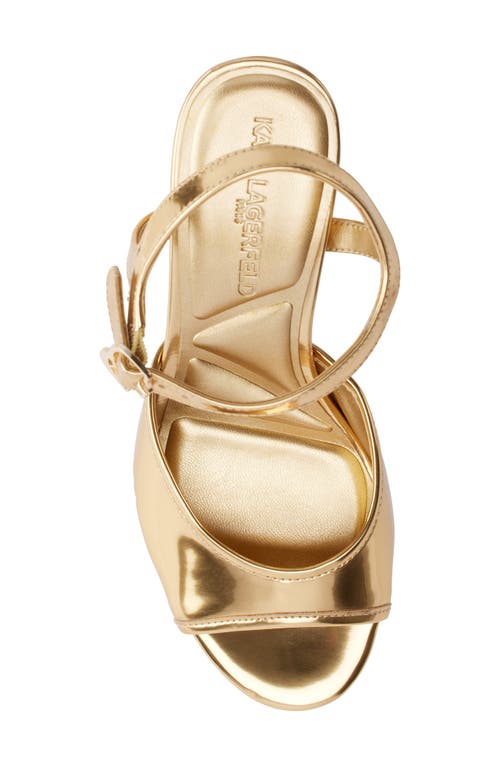 Karl Lagerfeld Hallet Platform Sandal In Gold