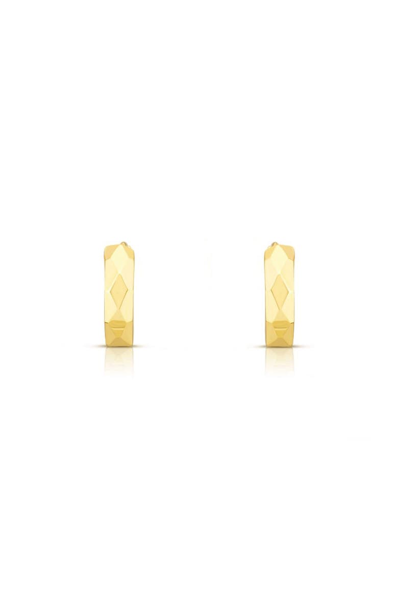 Mini Faceted Gold Huggie Hoop Earrings, Alternate, color, Yellow Gold