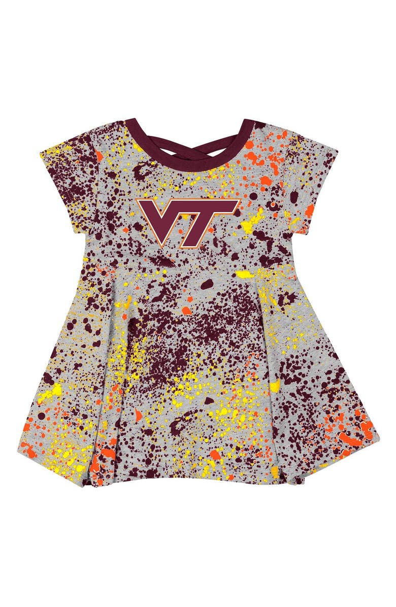 COLOSSEUM Girls Infant Colosseum Gray Virginia Tech Hokies Sweet Pea Dress, Alternate, color, 