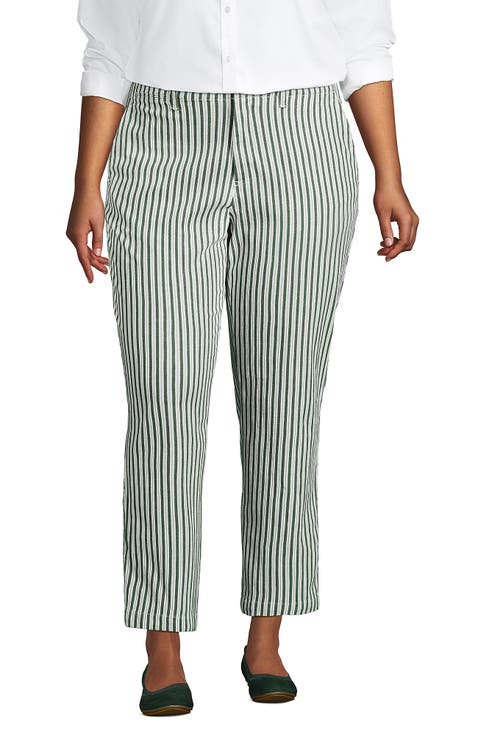 Mid Rise Classic Straight Leg Chino Ankle Pants