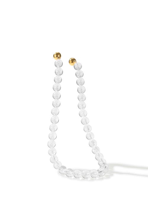 Classicharms Frostnova Azeztulite Clear Phantom Crystal Sphere Necklace-12mm In White