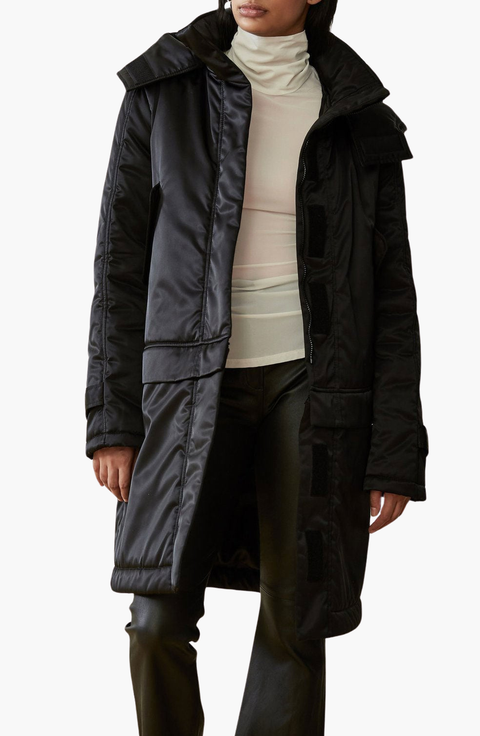 Convertible Satin Down Coat