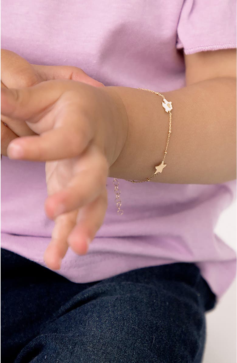 In Season Jewelry 14k Enamel Unicorn Power Bracelet, Alternate, color, Multi-Color