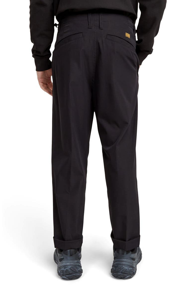 Relaxed Pleated Tech Chinos, Alternate, color, DARK BLACK