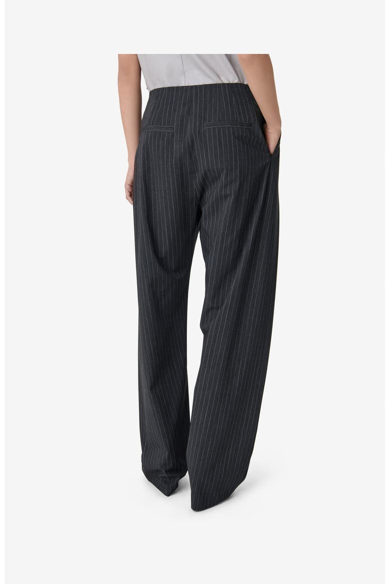 The Kalie Trouser, Alternate, color, DARK GREY PINSTRIPES