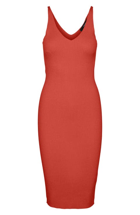 Sleeveless Rib Sweater Dress