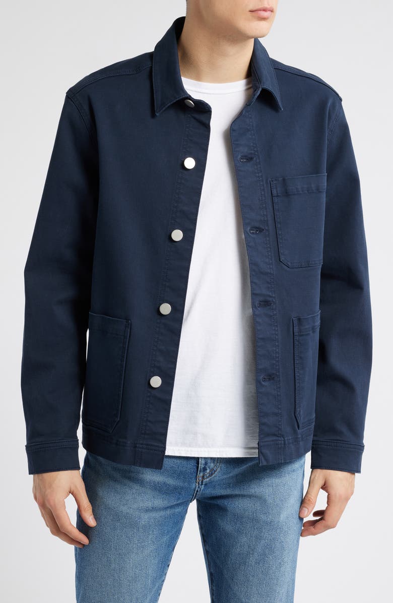 DL1961 Sean Cotton Stretch Herringbone Chore Coat, Main, color, Seaford