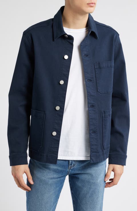 Sean Cotton Stretch Herringbone Chore Coat