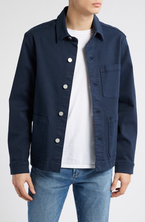 Dl1961 Sean Cotton Stretch Herringbone Chore Coat In Blue