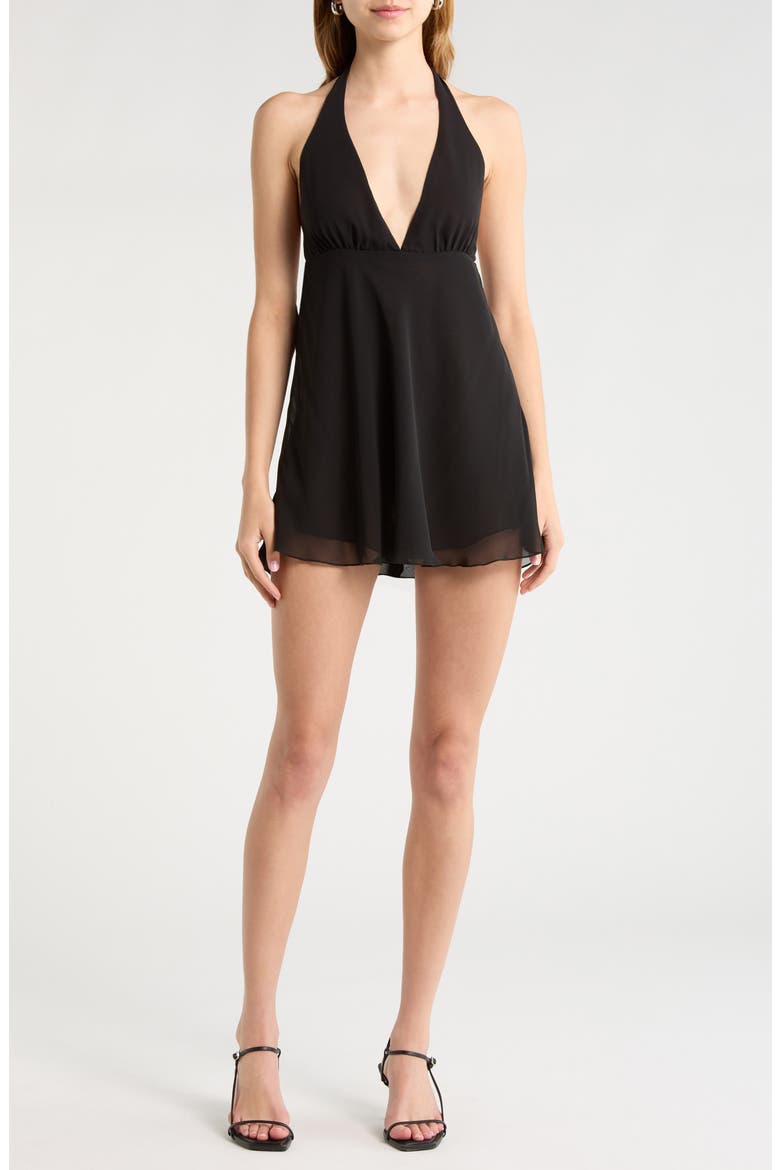 The Ryan Halter Minidress, Main, color, BLACK