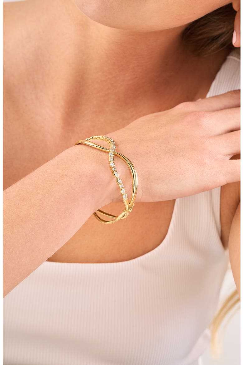 Maya Diamond Crossover Bangle Bracelet (Online Trunk Show), Alternate, color, 18K YELLOW GOLD/ DIAMOND