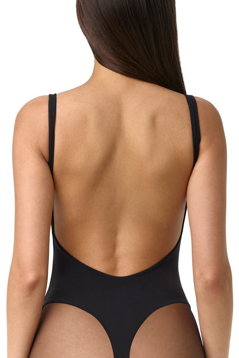 Bustier Tank Bodysuit, Alternate, color, BLACK