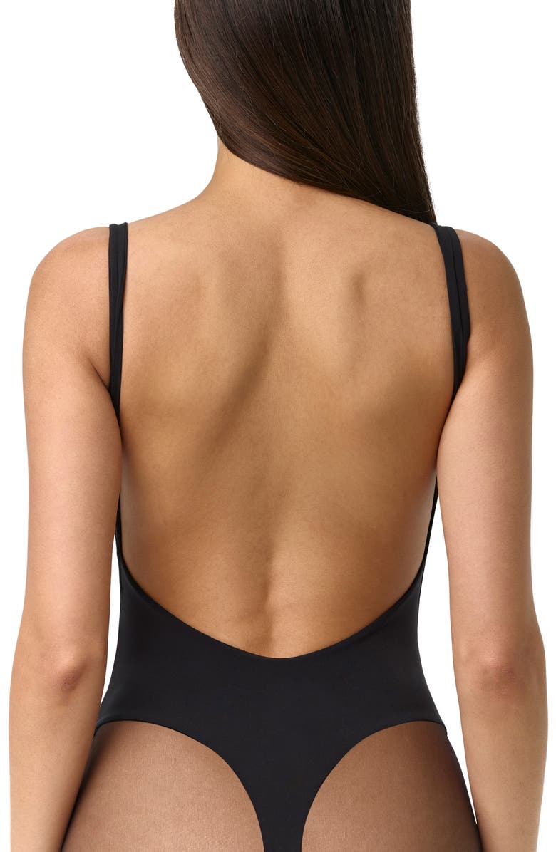 Naked Wardrobe Bustier Tank Bodysuit, Alternate, color, Black