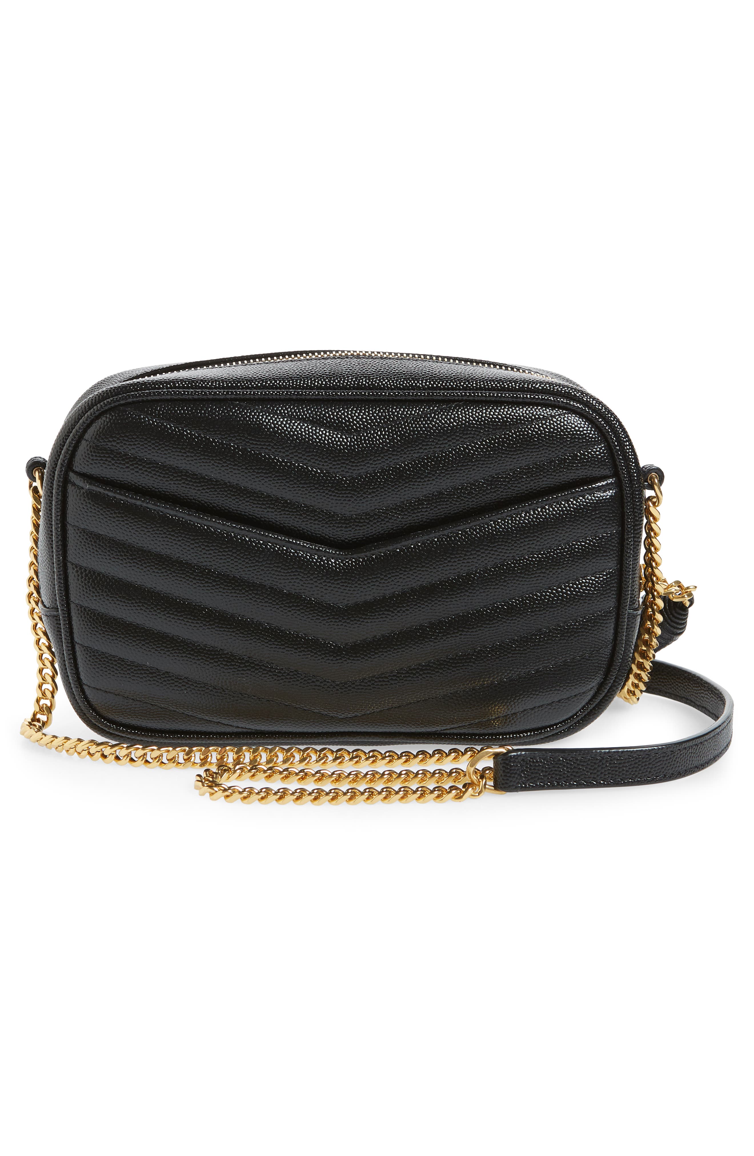 Mini Lou Quilted Leather Crossbody Bag, Alternate, color, NOIR