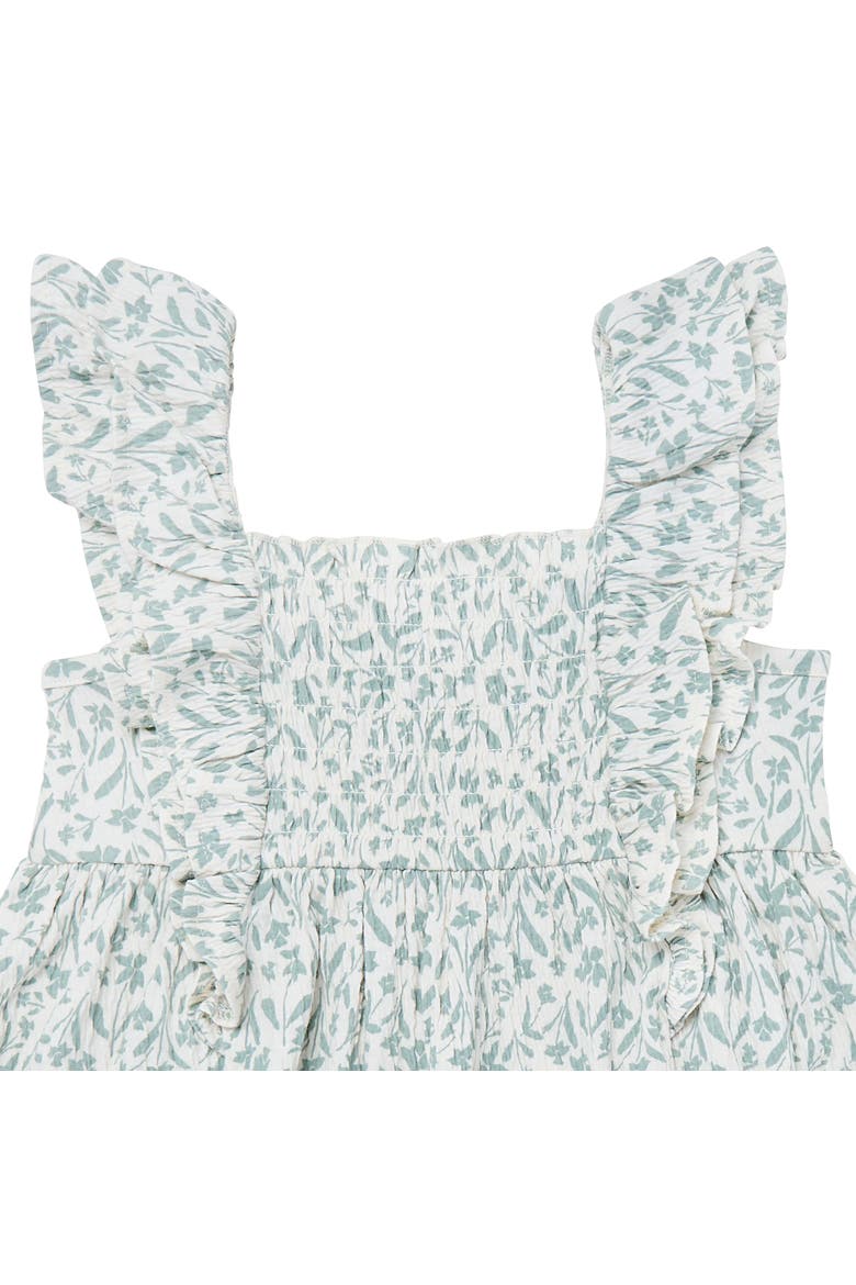 Smocked Ruffle Dress, Alternate, color, Ivory Daffodil