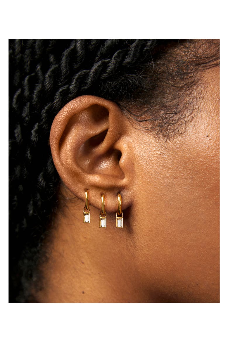 Baguette Ear Charm, Alternate, color, YELLOW GOLD