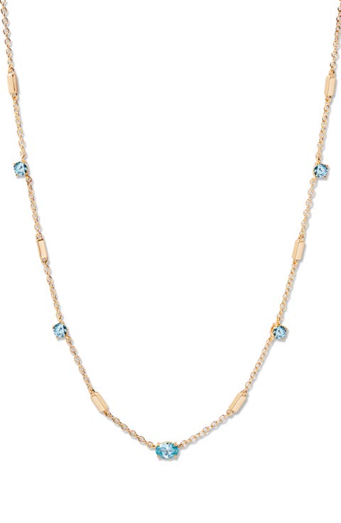 Brenna Birthstone Station Necklace
