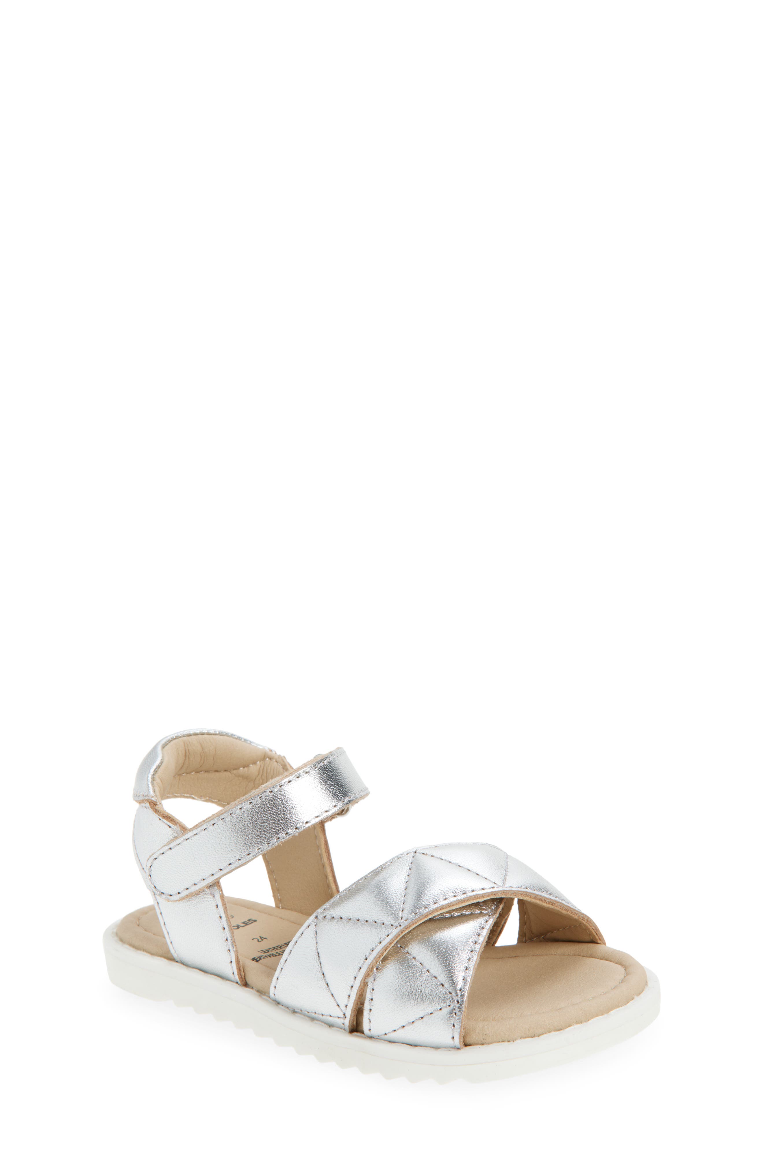 OLD SOLES Kids' 7043 Puff Pop Sandal, Main, color, Silver / Snow