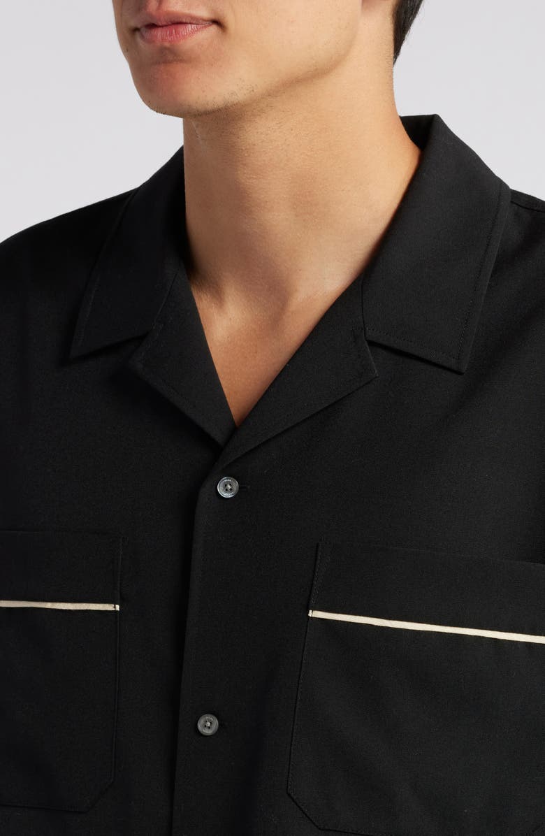 FRAME Long Sleeve Camp Shirt, Alternate, color, Black