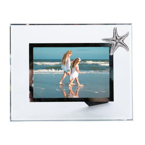 4X6 Pewter Starfish Glass Picture Photo Frame