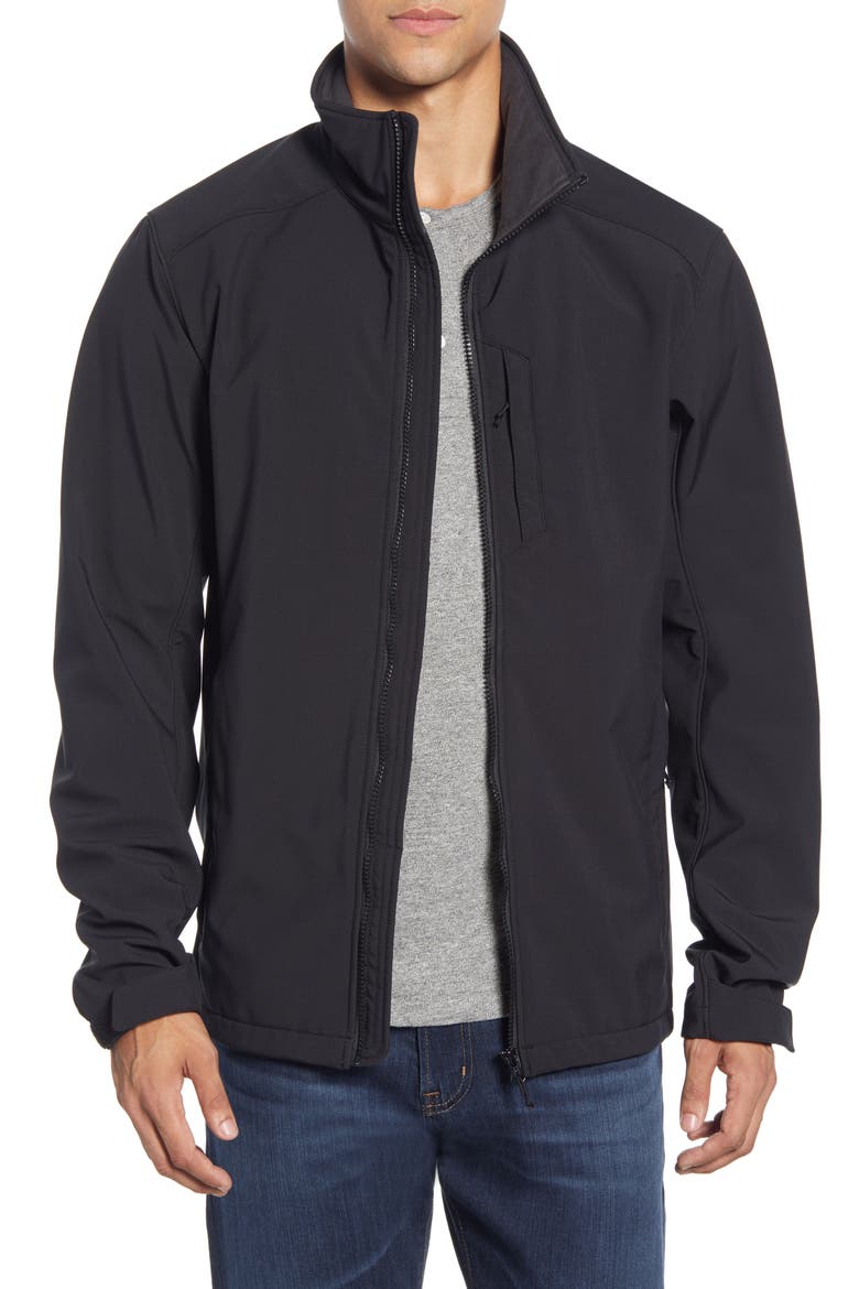 Paramount Water Resistant Softshell Jacket, Main, color, BLACK
