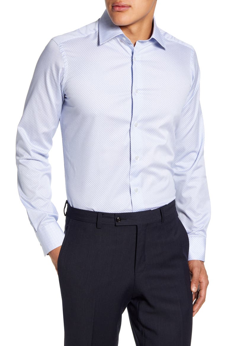 Slim Fit Dress Shirt, Main, color, WHITE/BLUE