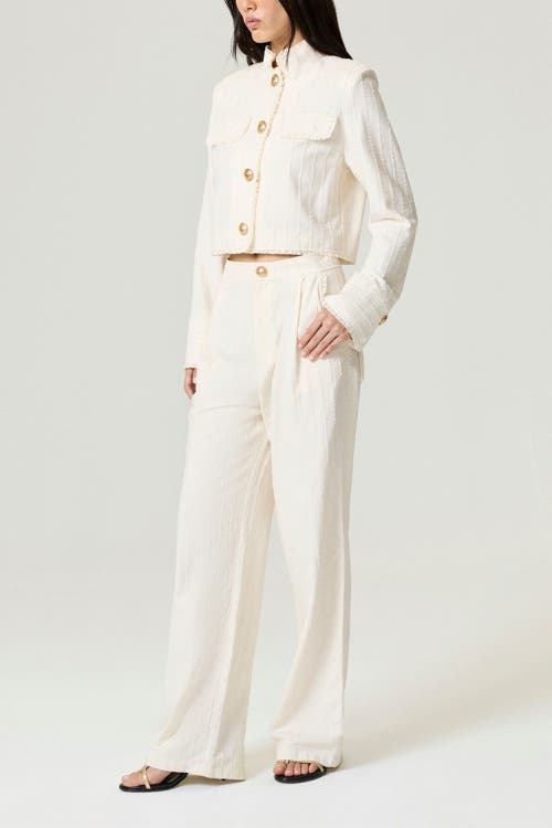 Nocturne Gold-embellished Utility Jacket In White