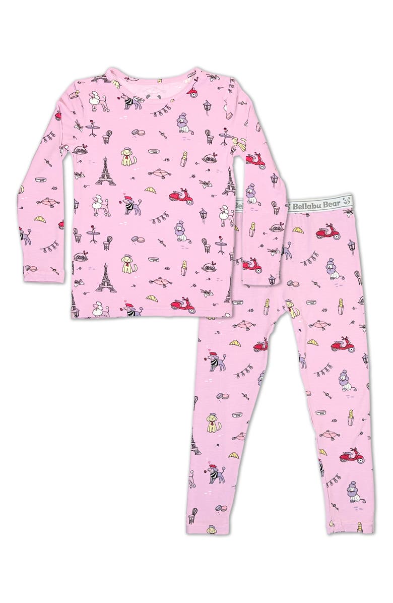 Bellabu Bear Kids' French Poodle Fitted Two-Piece Pajamas, Main, color, 