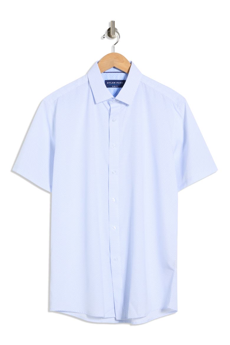 Slim Fit Perfect Stretch Long Sleeve Button Down Shirt, Main, color, BLUE