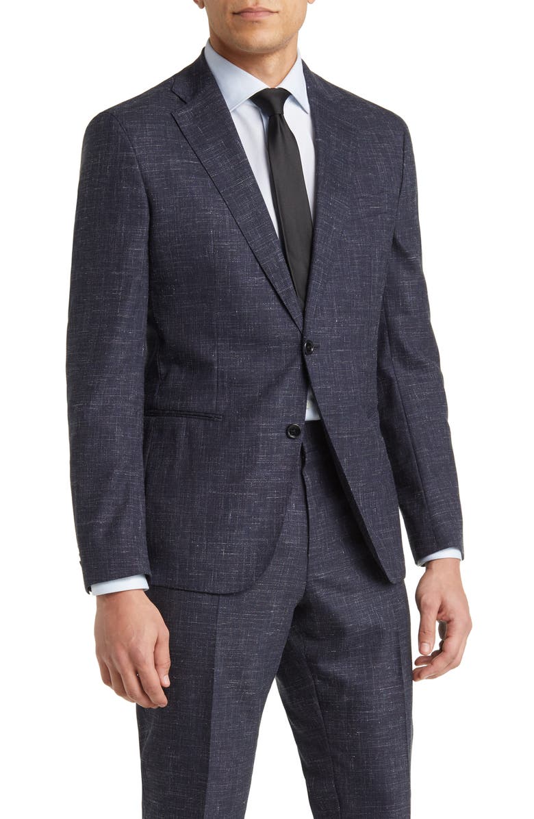 BOSS Huge/Genius Stretch Virgin Wool & Linen Suit, Alternate, color,