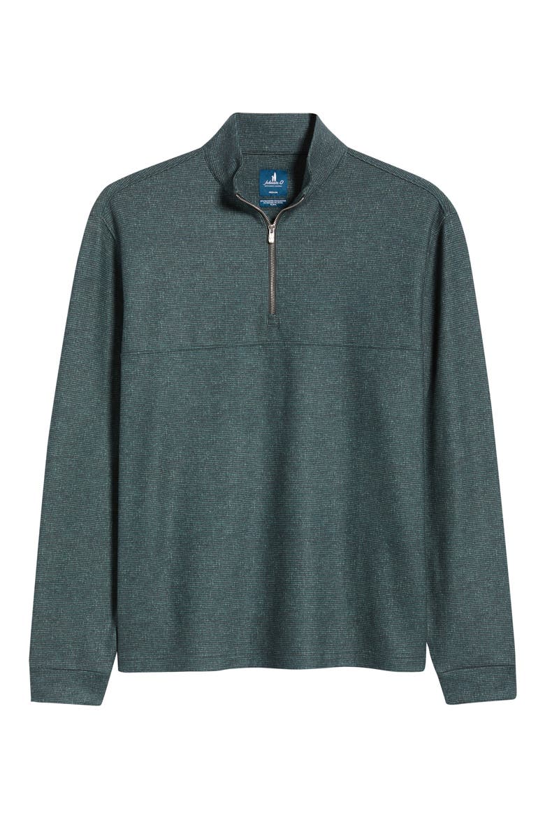 Mikey Printed Check Quarter Zip Pullover, Alternate, color, MALLARD