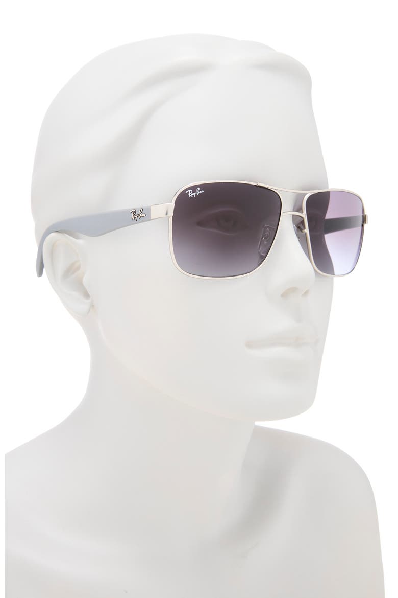 59mm Pilot Sunglasses, Alternate, color, MATTE SILVER