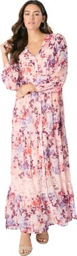 Roaman's Lace Tiered Maxi Dress