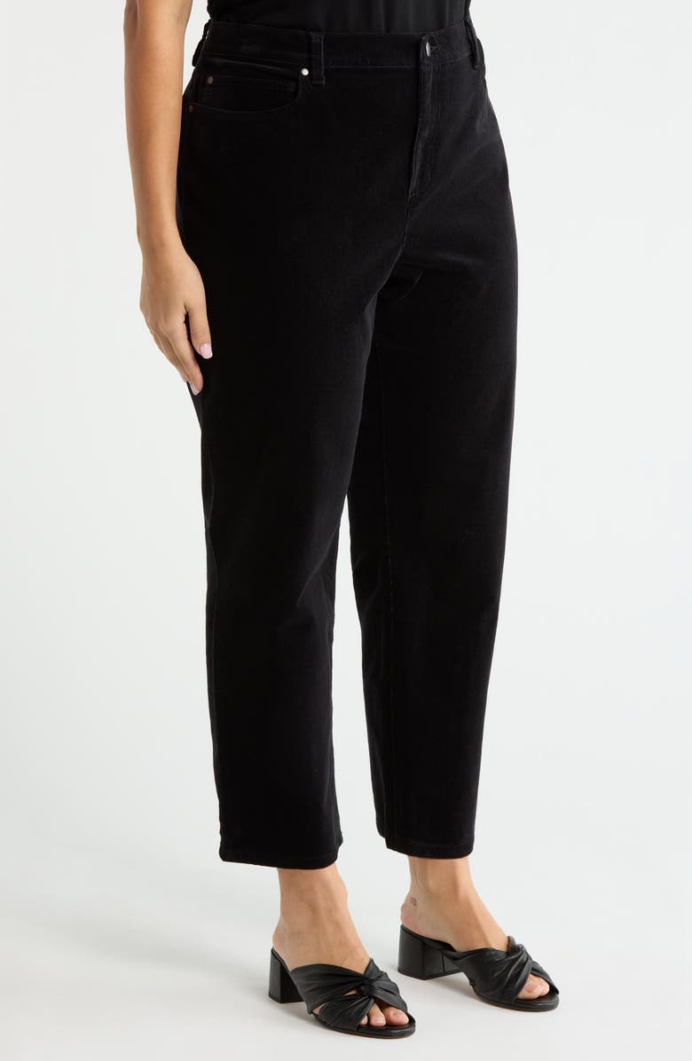 Eileen Fisher High Waist Ankle Straight Leg Jeans, Alternate, color, Black