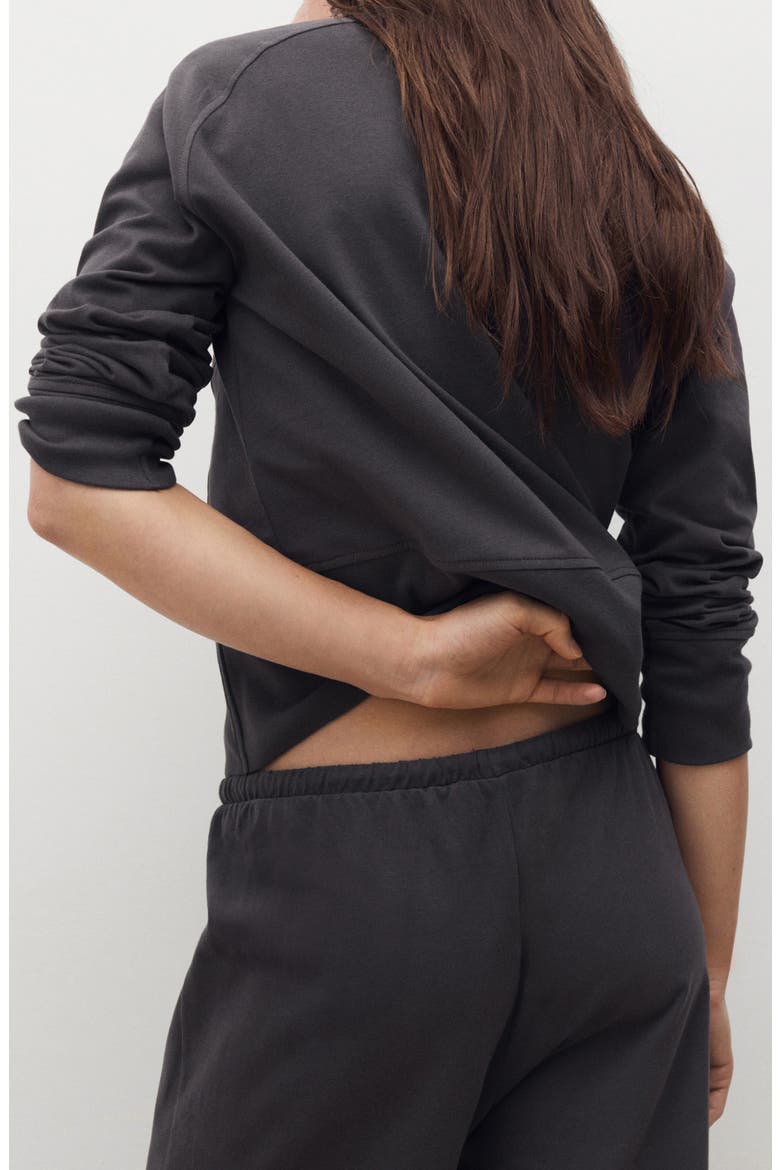 Fluid Cotton Sweatshirt, Alternate, color, CHARCOAL