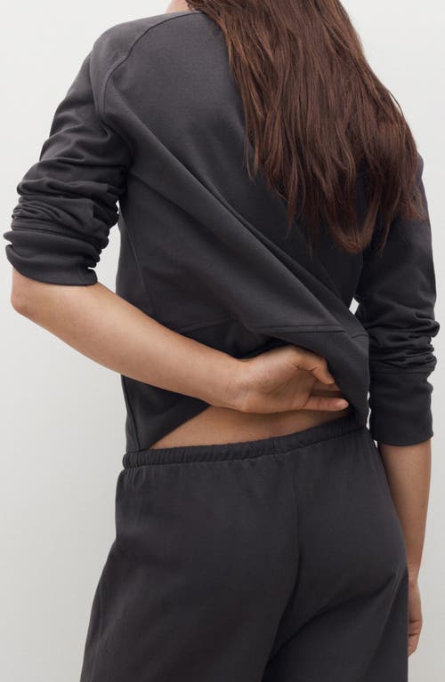Mango Fluid Cotton Sweatshirt In Gray