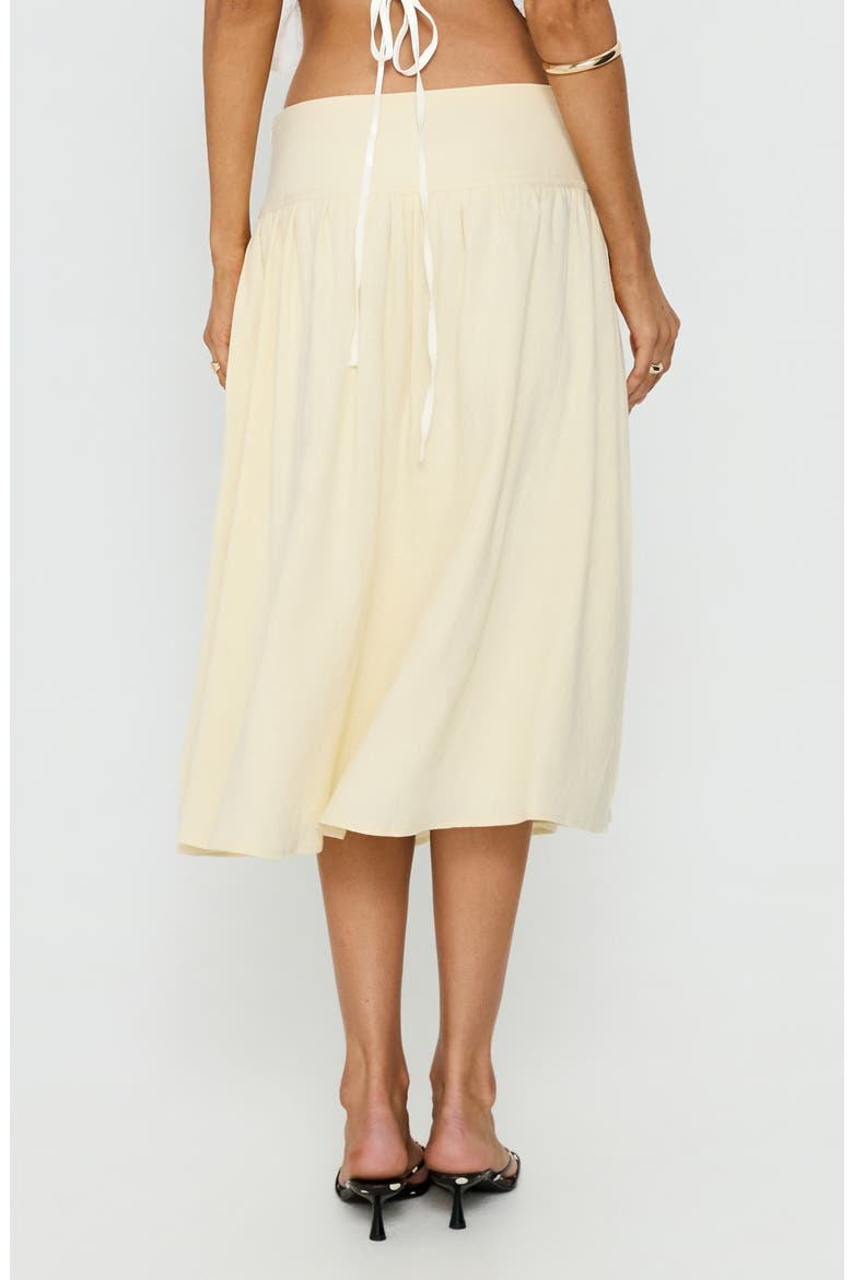 Heart of Gold Linen Blend Midi Skirt, Alternate, color, LEMON